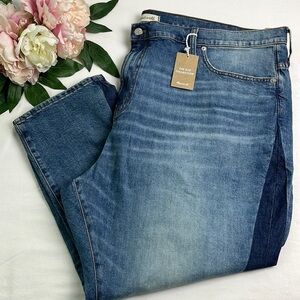 NEW Madewell Blue Medium Wash Cotton Blend The High-Rise Slim Boyjean Size 37P